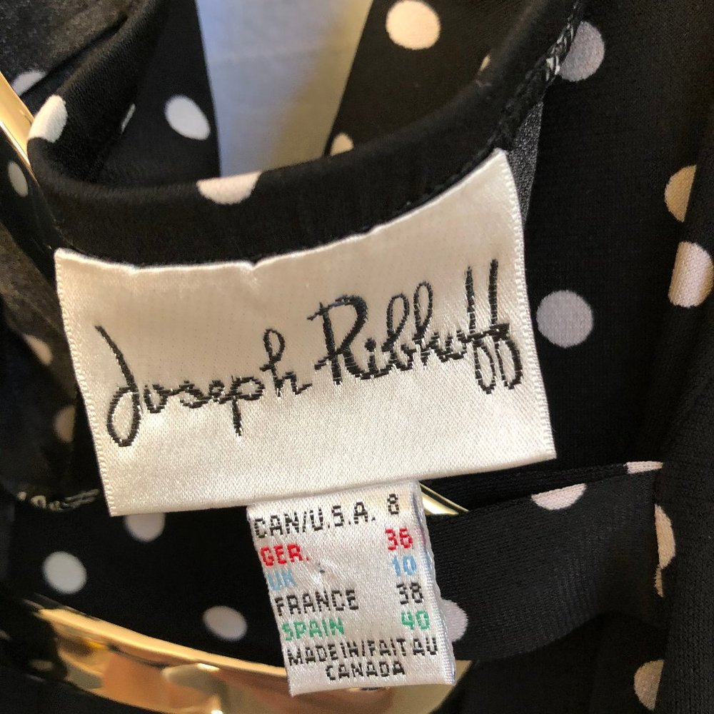 NWT Joseph Ribkoff Polka Dot Buckle Halter Top 8 - Picture 2 of 3